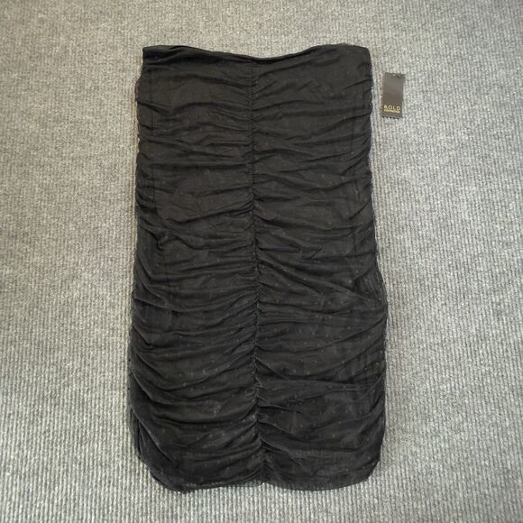 Bold Elements Womens Size Large Midi A-Line Skirt Black Polka-Dot Mesh NEW - Picture 4 of 11